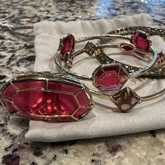 Kendra Scott Ruby Red and Gold Jewelry Collection - Picture 3 of 3